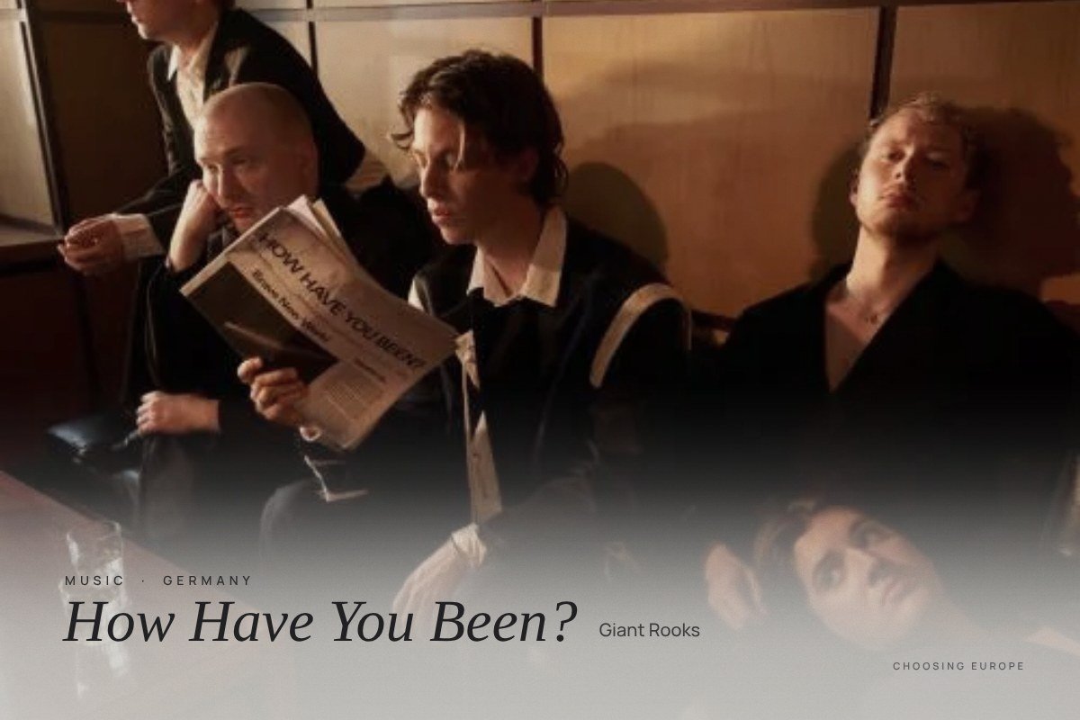 Cover of the album How Have You Been? by Giant Rooks, with the band members in a dimly lit room